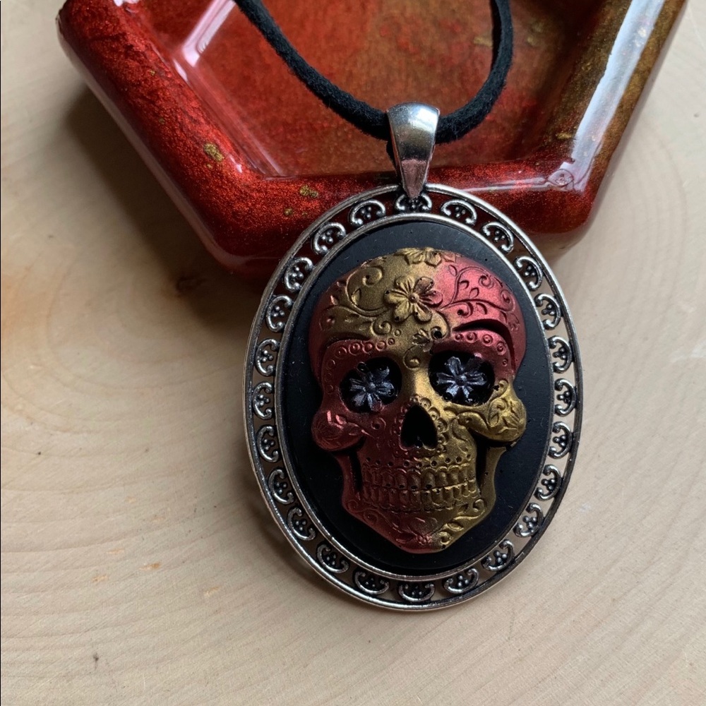 Sugar Skull Pendant Necklace
